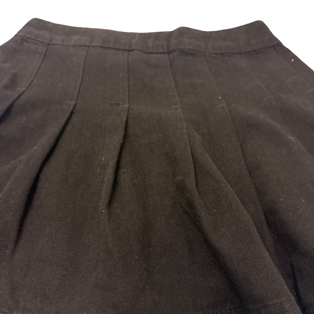 SHEIN Black Pleated Mini Jean Skirt